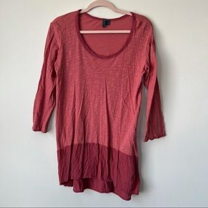 Anthropologie Left of Center Blouse Corset Back Scoop Neck Dusty Rose Sz Medium